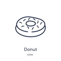 donut icon from united states outline collection. Thin line donut icon isolated on white background.