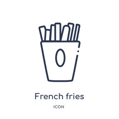 french fries icon from united states outline collection. Thin line french fries icon isolated on white background.