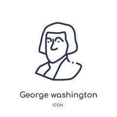 george washington icon from united states outline collection. Thin line george washington icon isolated on white background.