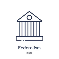 federalism icon from united states of america outline collection. Thin line federalism icon isolated on white background.