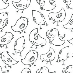 Cute birds seamless pattern