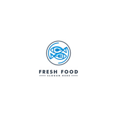 Fish logo template, seafood icon design - vector