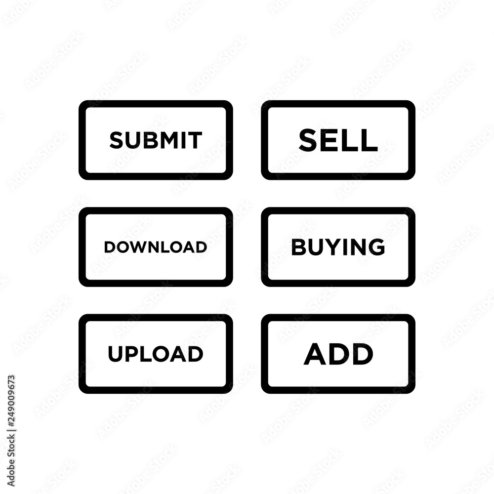 Poster set of web button vector icon on white background. web button icon sign for logo, website, app, ui. 
