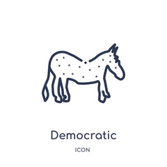 democratic icon from united states of america outline collection. Thin line democratic icon isolated on white background.