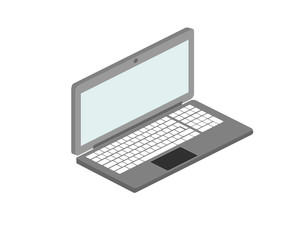Vector illustration of laptop on white background. 3d.