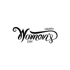 Pink Happy Women's Day Typographical Design Elements. International women's day icon.Women's day symbol. Minimalistic design for international women's day concept.Vector illustration