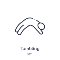 tumbling icon from sport outline collection. Thin line tumbling icon isolated on white background.