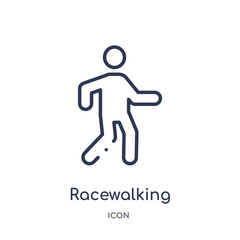 racewalking icon from sport outline collection. Thin line racewalking icon isolated on white background.