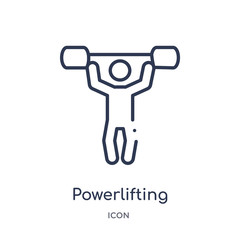 powerlifting icon from sport outline collection. Thin line powerlifting icon isolated on white background.