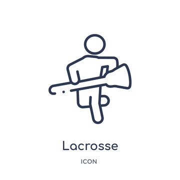 lacrosse icon from sport outline collection. Thin line lacrosse icon isolated on white background.