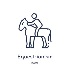 equestrianism icon from sport outline collection. Thin line equestrianism icon isolated on white background.