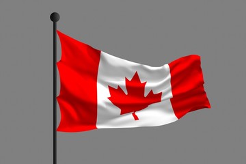 Waving flag of Canada. 3D rendering