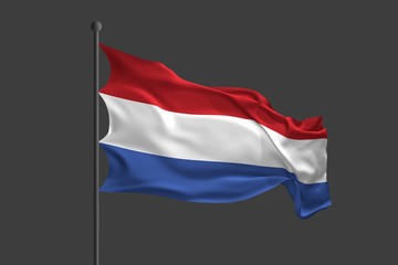 Fototapeta na wymiar Waving flag of Netherlands. 3D rendering