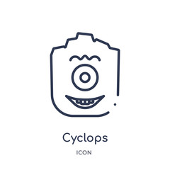cyclops icon from smiles outline collection. Thin line cyclops icon isolated on white background.