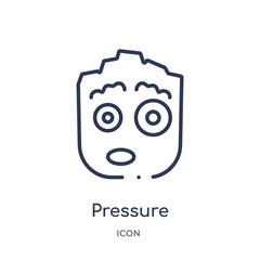 pressure icon from smiles outline collection. Thin line pressure icon isolated on white background.