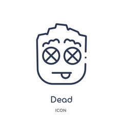 dead icon from smiles outline collection. Thin line dead icon isolated on white background.
