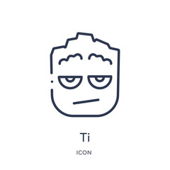 ti icon from smiles outline collection. Thin line ti icon isolated on white background.