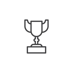 Trophy cup line icon. linear style sign for mobile concept and web design. Winner award cup outline vector icon. Symbol, logo illustration. Pixel perfect vector graphics