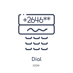 dial icon from smart house outline collection. Thin line dial icon isolated on white background.