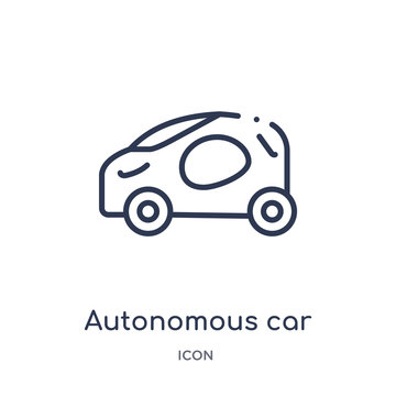 autonomous car icon from smart house outline collection. Thin line autonomous car icon isolated on white background.