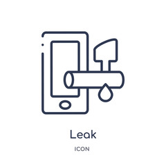 leak icon from smart house outline collection. Thin line leak icon isolated on white background.