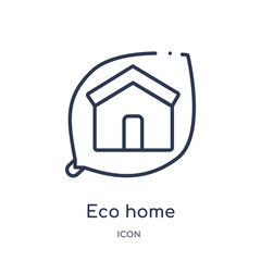 eco home icon from smart house outline collection. Thin line eco home icon isolated on white background.