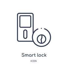 smart lock icon from smart home outline collection. Thin line smart lock icon isolated on white background.