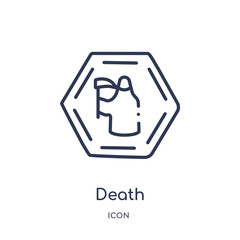 death icon from signs outline collection. Thin line death icon isolated on white background.
