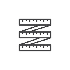 Measuring tape line icon. linear style sign for mobile concept and web design. Clothmeasure outline vector icon. Diet symbol, logo illustration. Pixel perfect vector graphics