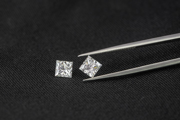 Princess Cut Diamonds with tweezer
