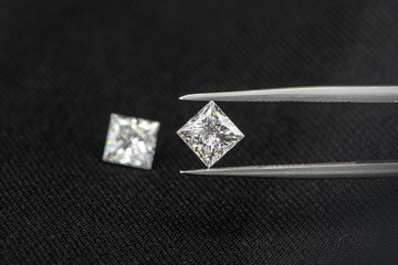Princess Cut Diamond with tweezer