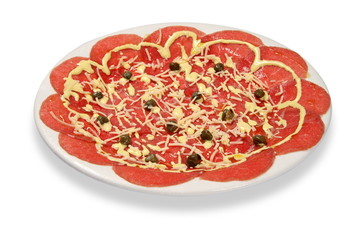 classic carpaccio with mustard sauce