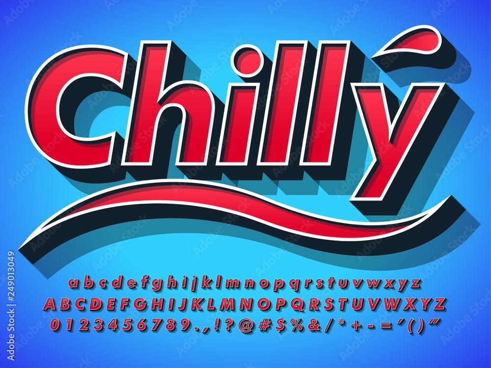 Poster realistic 3d alphabet type font design efect compatible with illustrator 10