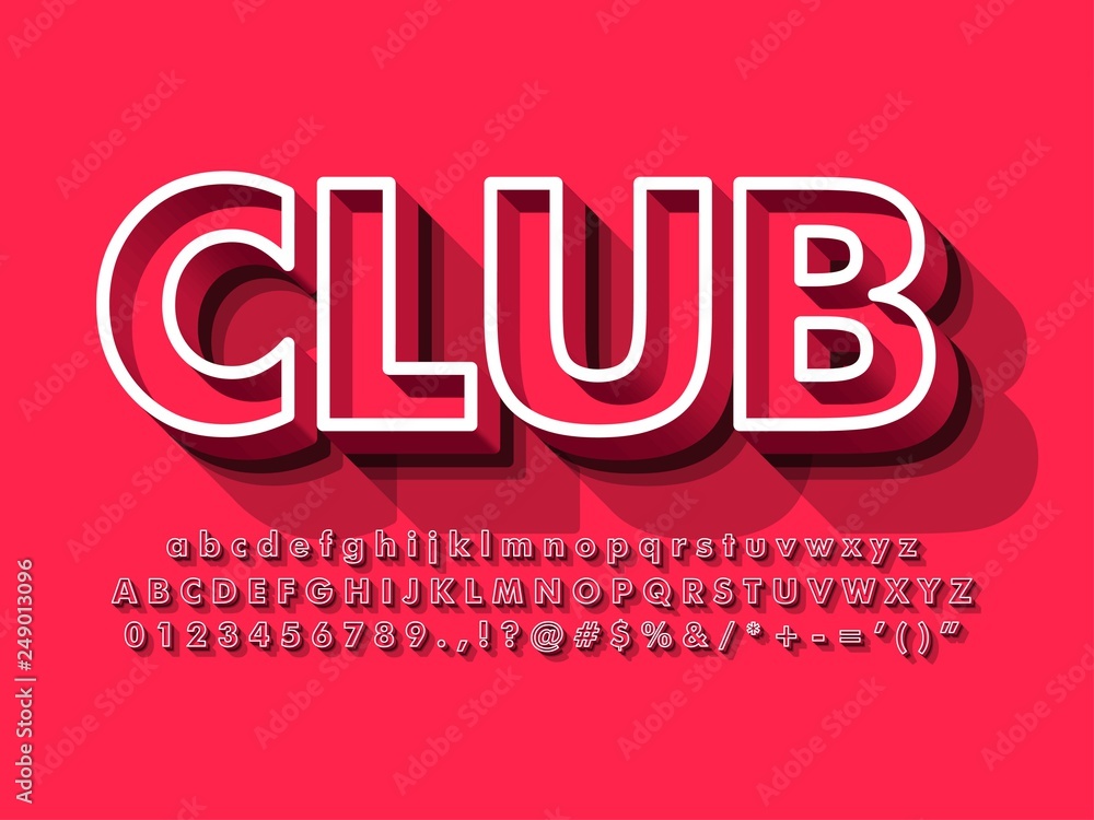 Fototapete modern and simple outline 3d typeface effect, logotype font for title and headline company identity,