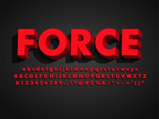 strong bold modern retro 3d red typeface font  compatible with illustrator 10 