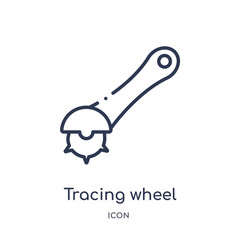 tracing wheel icon from sew outline collection. Thin line tracing wheel icon isolated on white background.