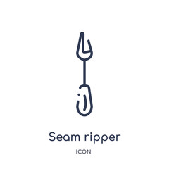 seam ripper icon from sew outline collection. Thin line seam ripper icon isolated on white background.