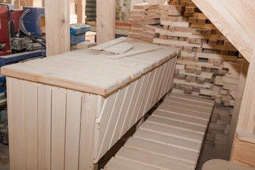 Joinery. Carpentry workshop. Doors and windows made of wood.