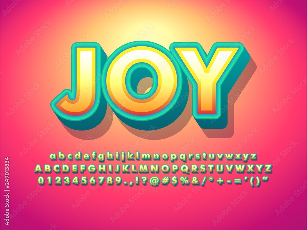 Poster soft 3d typographic digital lettering text effect for title alphabet design compatible with illustra
