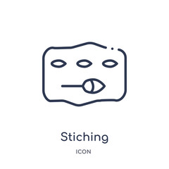 stiching icon from sew outline collection. Thin line stiching icon isolated on white background.