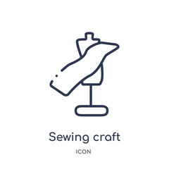 sewing craft icon from sew outline collection. Thin line sewing craft icon isolated on white background.