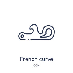 french curve icon from sew outline collection. Thin line french curve icon isolated on white background.