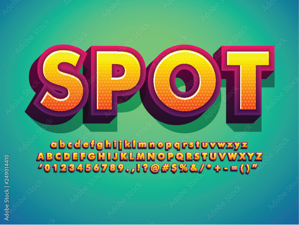 Poster detailed text effect with modern 3d design, gradient font complete set alphabet compatible with illu