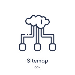sitemap icon from seo & web outline collection. Thin line sitemap icon isolated on white background.