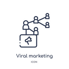 viral marketing icon from search engine optimization outline collection. Thin line viral marketing icon isolated on white background.