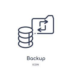 backup icon from search engine optimization outline collection. Thin line backup icon isolated on white background.
