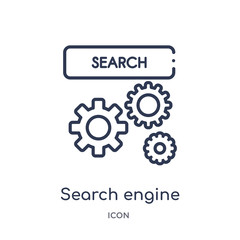 search engine icon from search engine optimization outline collection. Thin line search engine icon isolated on white background.