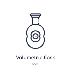 volumetric flask icon from science outline collection. Thin line volumetric flask icon isolated on white background.