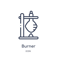 burner icon from science outline collection. Thin line burner icon isolated on white background.