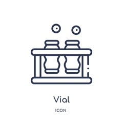 vial icon from science outline collection. Thin line vial icon isolated on white background.
